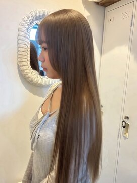 ロティー(loty) ブリーチ ダブルカラー ミルクティーベージュ 透明感カラー 前髪