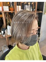 クラッチバイシオンアグリゲイト(CLUTCH by Zi-on aggregate)&nbsp;コントラストハイライトバレイヤージュ×立ち上げ前髪×ボブ