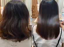 「縮毛矯正か髪質改善で迷ってます。髪の毛の周りに出ている枝毛？のようなものが気になります」