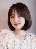 前髪　こなれミディ　イメチェン　ミディアム　外ハネ　艶