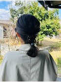 お呼ばれヘアメイクゆるふわアップ髪飾り