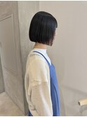 YOKE 切りっぱなしボブ縮毛矯正丸くないボブ髪質改善ぱつっと