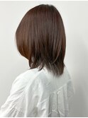 ＊ラフ柔らかボブ黒髪ミディアムロングウルフ前髪あり30代40代2