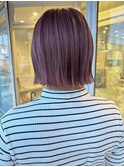 切りっぱなし外ハネボブピンクバイオレット