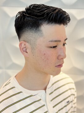 ゼロスバーバー(0's BARBER SHOP) 爽やかマットショート☆ビジネス刈り上げツーブロックブラック