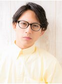20代30代ダークアッシュ七三分けメンズショートo札幌月寒