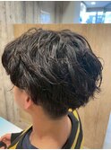 ラフな質感の大人マッシュ/メンズパーマ/ツーブロック/刈り上げ