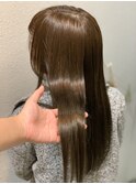 透明感艶髪オリーブベージュカラー髪質改善ロングレイヤーカット