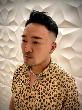 銀座マツナガ 浅草店 黒髪短髪/フォワードアップバングスタイル/ハイスキンフェード