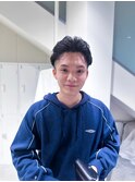 メンズオールバック風パーマ