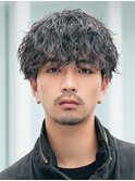 梅田メンズパーマルーズパーマシャドウパーマッシュウルフゆるめ