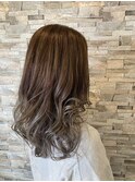 『 Aラインミディアム×マロンベージュ 』透け感グラデカラー♪