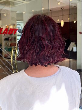 フェアレディ 烏山店(FAIRLADY) あご下ボブ◎ウェーブ巻きツヤ感ピンクカラー