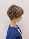 大人ショート 丸みひし形前下がり面長絶壁逆三丸顔 K02-02