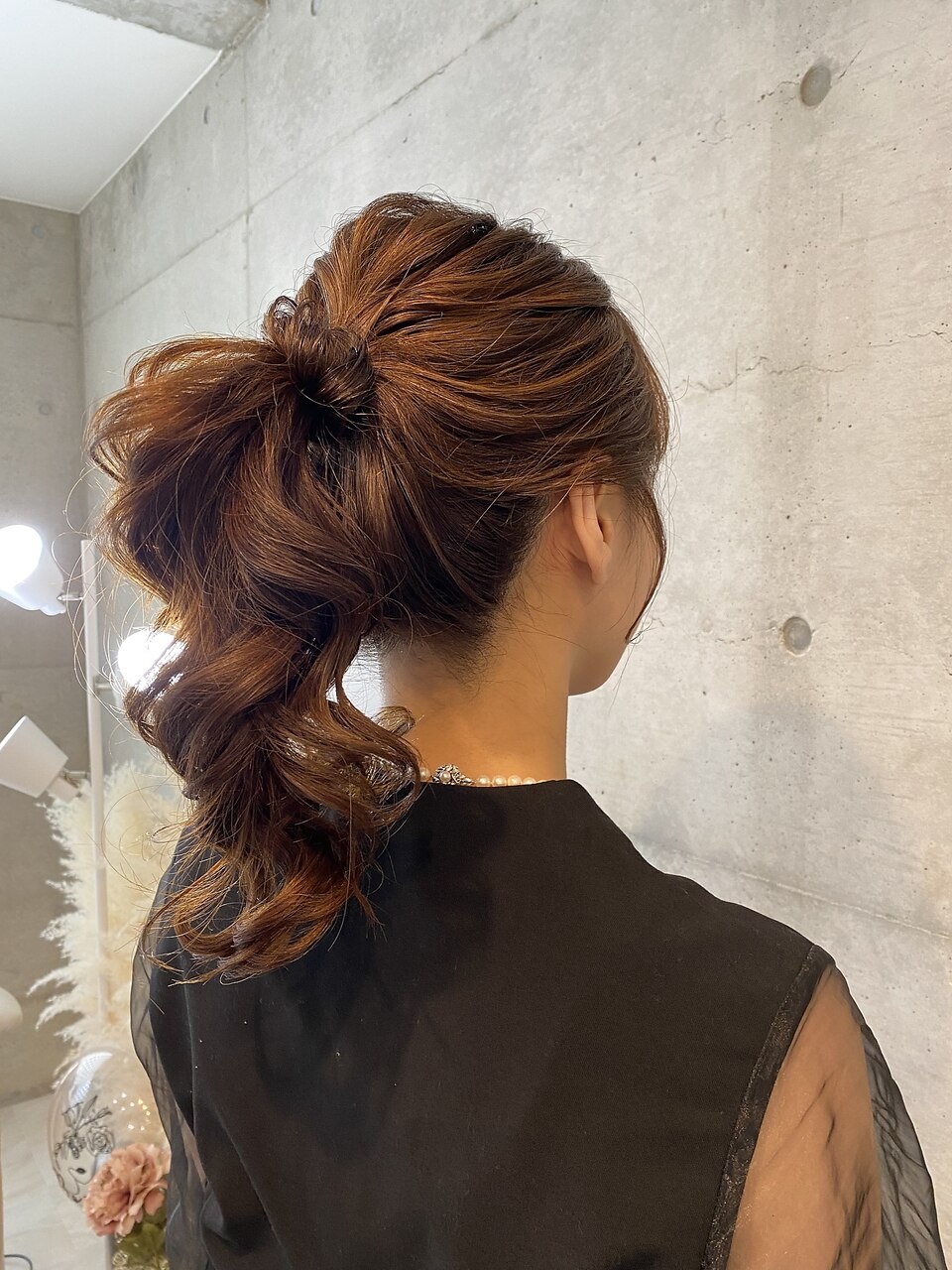 ポニーテール/ゆるふわ/ヘアセット/結婚式/お呼ばれ：L187343929
