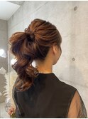 ポニーテール/ゆるふわ/ヘアセット/結婚式/お呼ばれ