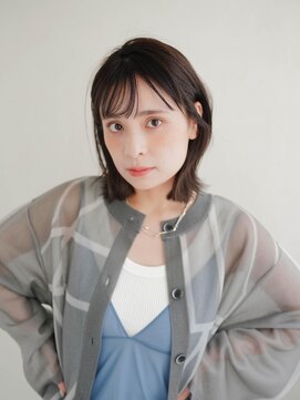 ムク 甲府(muku.) ミディアムヘア/斜めバング/グレージュカラー/甲府駅