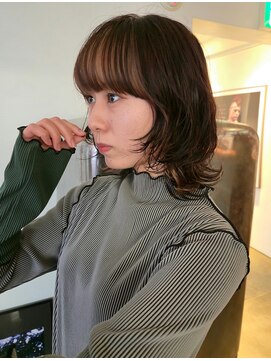 マカロニコースト(macaroni coast) ウルフパーマ  インナーカラー レイヤーカット パーマスタイル