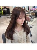 ピンクブラウン　カカオブラウン　レイヤーカット　艶髪　YUKI