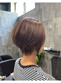 ショートボブ/くびれショート/グレージュ