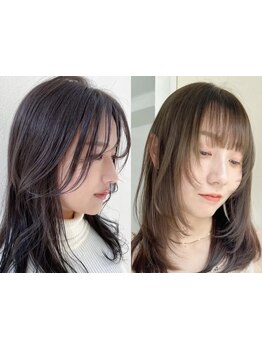 大人かわいいナチュラルな顔まわりカットでさりげなくトレンド感UP♪結んだ時の顔まわりもご相談ください＊