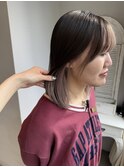 さりげなく可愛い◎くすみラベンダーのインナーカラー