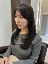 セライロ 千葉(celilo)&nbsp;ロングレイヤー アッシュベージュ 顔周りカット【momoka】