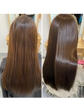 【ダメージレスカラー】髪質改善を組み合わせ、染めるたびに潤う理想の髪色に。