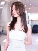 アンスリウム 箕面萱野(Anthurium)&nbsp;ミディアムレイヤー/大人可愛い/髪質改善/シースルーバング