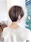 ☆小顔に見えるショートヘア耳掛けラベンダーベージュ☆