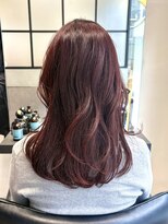マトカ 表参道(matka) レイヤーセミロング淡いモーブピンク明るい白髪染め40代
