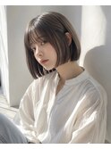 透明感グレージュカラー×タッセルボブ