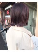 ラベンダーアッシュ_クールショート ピンクグレージュ ボブ