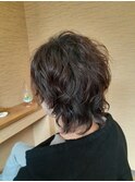 マッシュウルフゆるパーマ