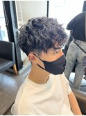 STYLE藤沢メンズマッシュ黒髪刈り上スパイラルパーマ