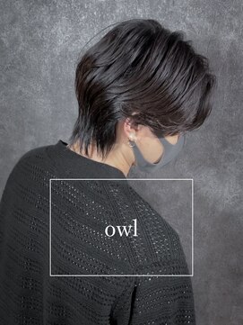 アウル 心斎橋(owl) センターパートウルフ×カルマパーマ×黒髪×スーツ×韓国風