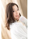 グレージュカラー毛先パーマかきあげロングU大宮20代30代40代
