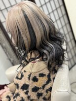 ロジーリリーヘアーズ(Rosy Lily hair's) ミルクティー×ブラック　アンブレラカラー