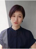 葡萄色ミニマムバングショート