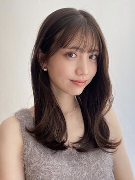 ガーランド (Garland) 大人かわいい顔まわりレイヤーマロンベージュシースルーバング