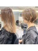 ショートボブ髪型40代50代60代前髪あり前髪なし【橋本】