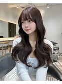 △韓国似合わせカットフェミニンロングレイヤーメルティカラー