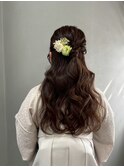 ハーフアップアレンジ　ヘアアレンジ