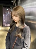 ホワイトグレージュ/デジタルパーマ/チェリーブラウン/栄