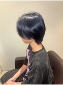 メンズダブルカラー　ネイビーブルー