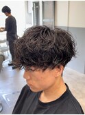 刈り上げマッシュ波巻きシャドウルーズパーマ