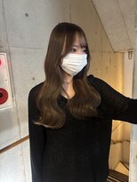 ヘアカロン 熊本本店(Hair CALON)&nbsp;初カラーミルクティーベージュブラウン顔周りレイヤーカット