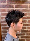 御徒町/刈り上げセンターパート/波巻きツイストスパイラル
