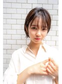 前髪かき上げイメチェンイヤリングカラーラベンダーカラーくびれ