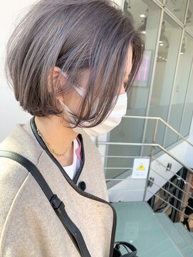 ラミエ バイ メルト 吉祥寺(lamie by melt) 【滝田】ラベンダーグレージュ前髪なし丸みショートボブ吉祥寺